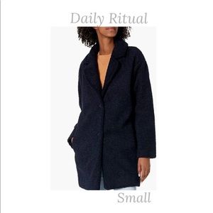 Daily Ritual Women's Teddy Bear Fleece Oversized-Fit Lapel Coat